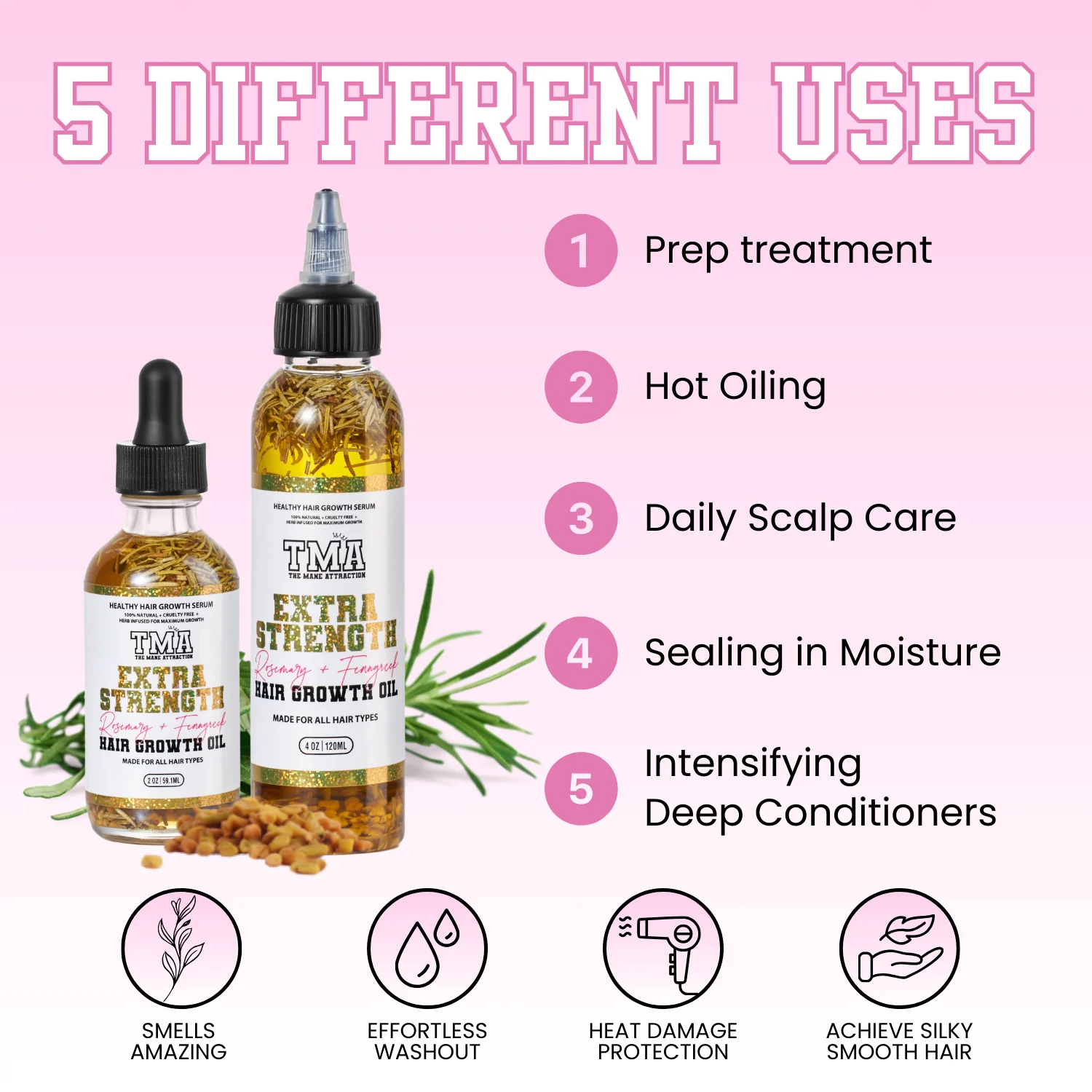 Extra Strength Rosemary+Fenugreek Herbal Hair Growth Oil - Image 6